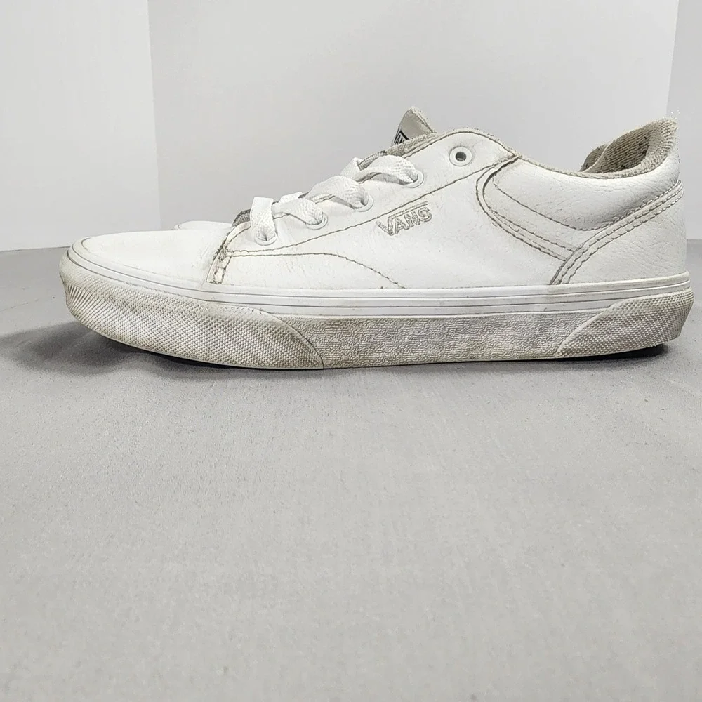 Vans Youth 5.0 White Leather Low Top Skate Sneakers 500714